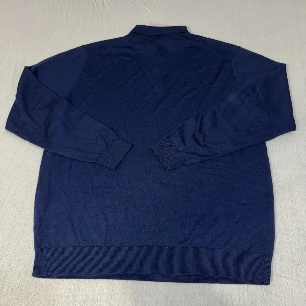Collars & Co. Australian Marino Wool Sweater 1/4 Button Navy Men’s 3XL NWT